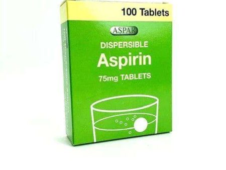 Aspirin Dispersible 75mg Tablets Pack of 100 For Sale