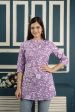 Women Purple Straight Tunic With Three Quaretr Sleeves - Rasiya For Discount