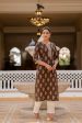 Women Brown Ethnic Printed Straight Kurta with Three Quarter Sleeves - Rasiya Online