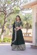 Aastha Fashion Women s Bottle green Faux Blooming Georgette With Heavy Sequins Embroidered work Lehenga Choli Online Hot Sale