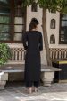 Women Black Embroidered Straight Kurta With Trouser And Net Dupatta - Rasiya Online