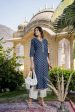 Women Blue Ethnic Printed Straight Kurta with Three Quarter Sleeves - Rasiya Supply