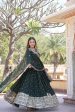 Aastha Fashion Women s Bottle green Faux Blooming Georgette With Heavy Sequins Embroidered work Lehenga Choli Online Hot Sale