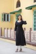 Women Black Doby Straight Kurta with three quarter sleeves - Rasiya Online Hot Sale