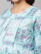 Women Sky Blue Printed Flared Maternity Dress - Rasiya Hot on Sale