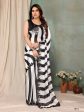 Aafreen Partywear Designer Balck & White Georgette Fancy Saree Sale