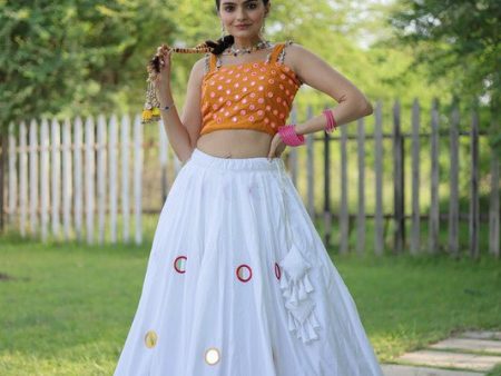 Aastha Fashion Women s White Reyon Rayon fabric With Real Mirror & Codi Work Lehenga Choli Discount