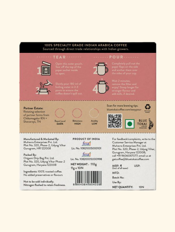 Blue Tokai French Roast Very Dark Roast Easy Pour Sachets Hot on Sale