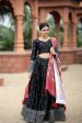 Aastha Fashion Women s Black Georgette Sequins Embroidery work Lehenga Choli Online Sale