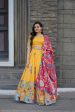 Aastha Fashion Women s Yellow Dola Silk Rich Designer Print Lehenga Choli Discount