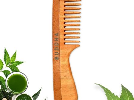 Buddha Natural Baby Comb with Handle - Kacchi Neem Wood Supply