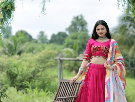 Aastha Fashion Women s Pink Reyon Stitched With Can Can & Canvas Lehenga Choli Hot on Sale