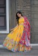 Aastha Fashion Women s Yellow Dola Silk Rich Designer Print Lehenga Choli Discount