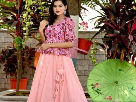 Aastha Fashion Women s Peach Tebby Silk Plain Lehenga Choli Online