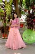 Aastha Fashion Women s Peach Tebby Silk Plain Lehenga Choli Online