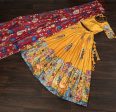 Aastha Fashion Women s Yellow Dola Silk Rich Designer Print Lehenga Choli Discount