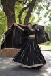 Aastha Fashion Women s Black Reyon Reyon fabric with gota patti work And Mirror Work Lehenga Choli Fashion