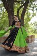 Aastha Fashion Women s Black Reyon Rayon with Kutchi Embroidered work with Gota patti work Lehenga Choli Sale