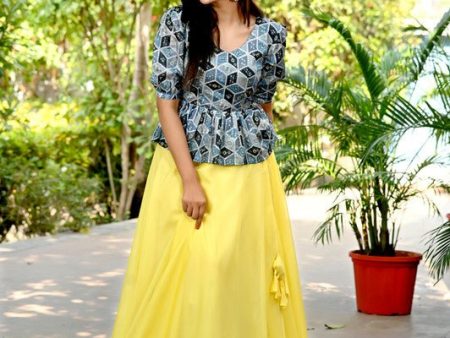 Aastha Fashion Women s Yellow Tebby Silk Plain Lehenga Choli Online now